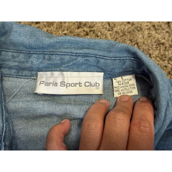 VTG Button Up Womens American Flag Shirt 80s 90s Patriotic 4th of July USA LARGE - Picture 3 of 8